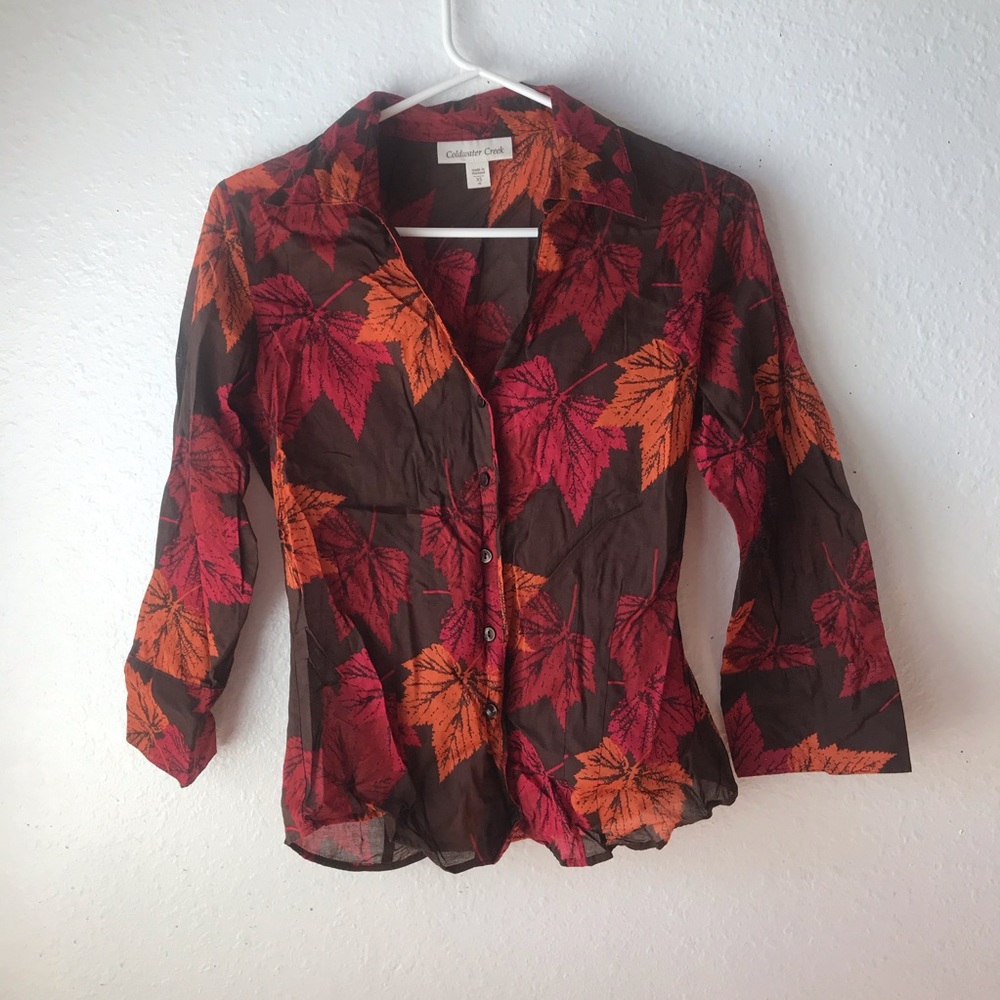 3/$20 ⚡️ VINTAGE COLDWATER CREEK Fall Leaves Top